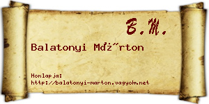 Balatonyi Márton névjegykártya